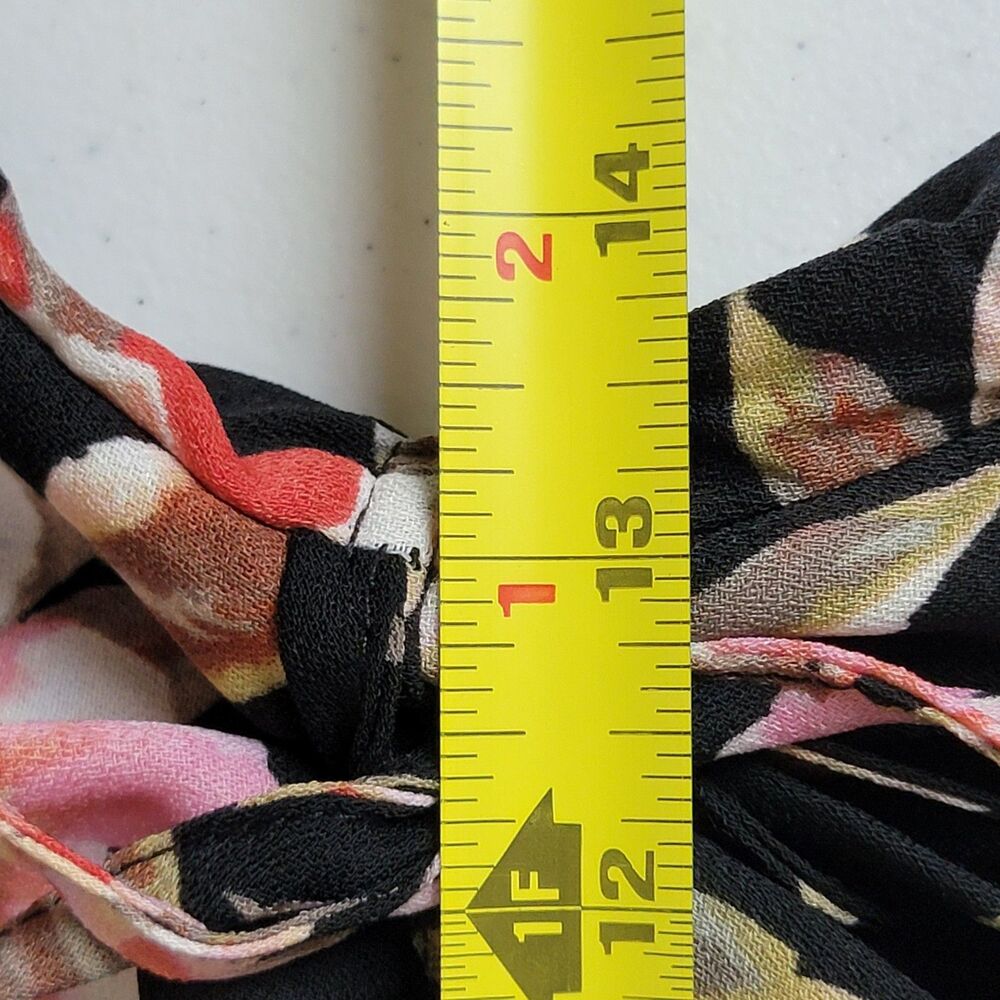 Xhilaration Mini Dress Juniors Medium Black Pink Floral Romantic Fairy Summer - Picture 7 of 8